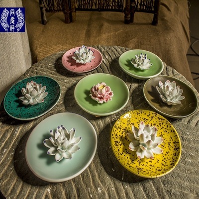 【定做香插 陶瓷香插 蓮花香插 線香插 檀木香插 禮品香插 7色香插】價格,廠家,圖片,陶瓷工藝品,景德鎮(zhèn)市同慶祥陶瓷文化傳播-